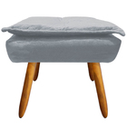 Puff Decorativo Pés Palito Charger Suede Cinza G19 - Gran Belo