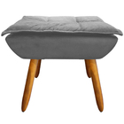 Puff Decorativo Pés Palito Charger Suede Grafite G19 - Gran B