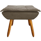 Puff Decorativo Pés Palito Charger Suede Nude G19 - Gran Belo