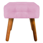 Puff Decorativo Pés Palito Karen Suede Rosa G19 - Gran Belo
