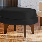 Puff Decorativo Preto Em Veludo Artêmio