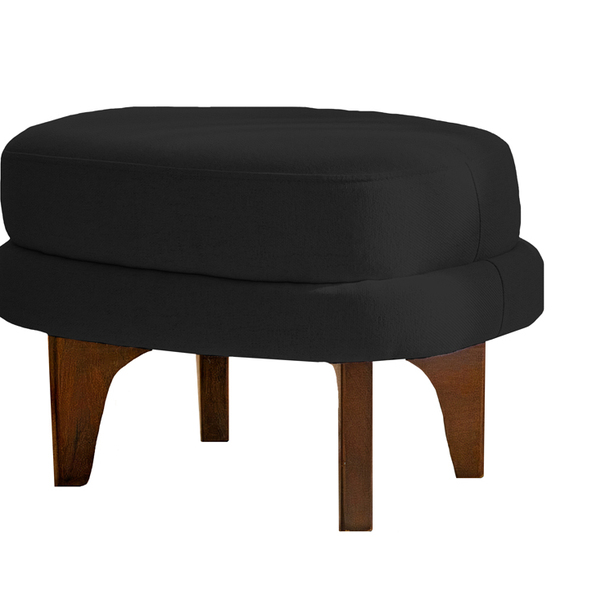 Puff Decorativo Preto Em Veludo Artêmio