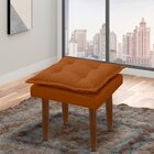 Puff Decorativo Quadrado Com Pés Palito Heloíse Veludo Terrac