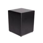 Puff Decorativo Quadrado Couro Preto
