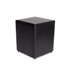 Puff Decorativo Quadrado Couro Preto