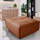 Puff Decorativo Quadrado Filadélfia T02 Couro Caramelo - Mpoz