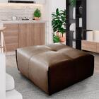 Puff Decorativo Quadrado Filadélfia T02 Couro Marrom