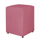 Puff Decorativo Quadrado Para Sala Suede Rosa - Vallisa Decor