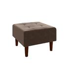 Puff Decorativo Quadrado Piva Para Sala De Estar Pés De Madei