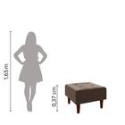 Puff Decorativo Quadrado Piva Para Sala De Estar Pés De Madei