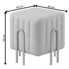 Puff Decorativo Realeza Linho Preto Metal Champanhe