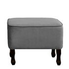 Puff Decorativo Recepção Sala De Estar Zoe Suede Cinza