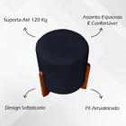 Puff Decorativo Redondo Confortável Para Sala Quarto Penteade