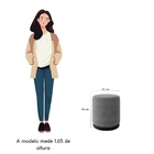 Puff Decorativo Redondo Estilo Industrial Lisboa  Linho Cinza