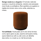 Puff Decorativo Redondo Estilo Industrial Lisboa Bouclé Terra