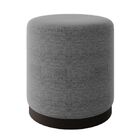 Puff Decorativo Redondo Estilo Industrial Orlando  Linho Cinza