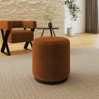 Puff Decorativo Redondo Estilo Industrial Orlando Bouclé Terr