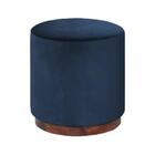 Puff Decorativo Redondo Itália Azul Royal