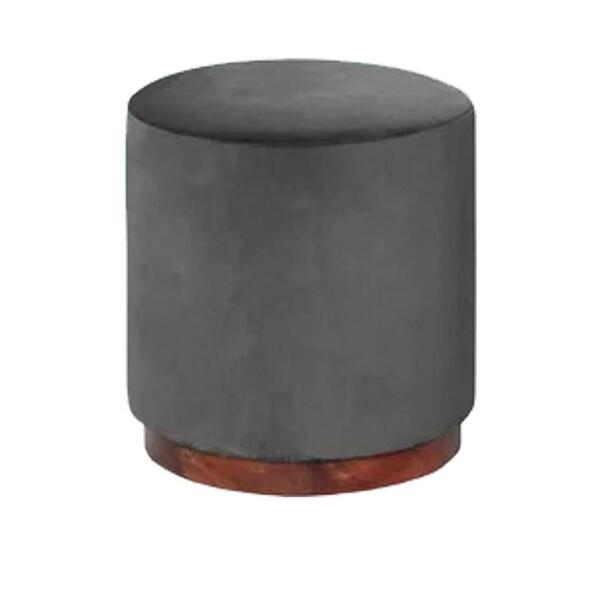 Puff Decorativo Redondo Itália Cinza Noturno