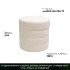 Puff Decorativo Redondo Mid Bouclé Off White - Nexta Casa