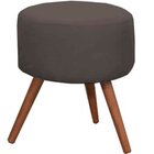 Puff Decorativo Redondo Milão Pés Palito Suede Cinza