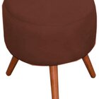 Puff Decorativo Redondo Milão Pés Palito Suede Marrom