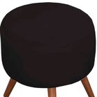 Puff Decorativo Redondo Milão Pés Palito Suede Preto