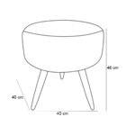 Puff Decorativo Redondo Milão Pés Palito Suede Turquesa