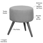 Puff Decorativo Redondo Milão Pés Palito Suede Turquesa