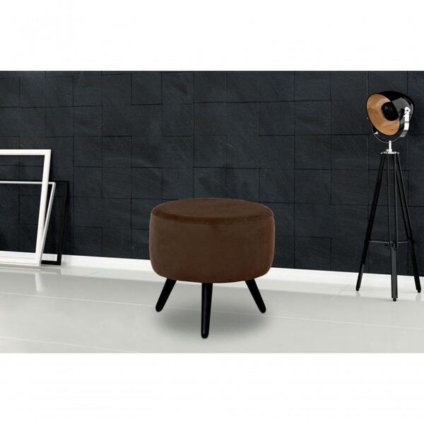 Puff Decorativo Redondo Pés Palito Alegria - Marrom