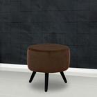 Puff Decorativo Redondo Pés Palito Alegria - Marrom