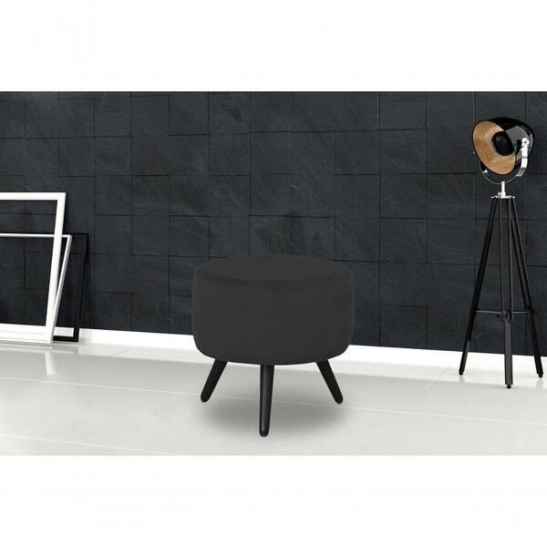 Puff Decorativo Redondo Pés Palito Alegria - Preto