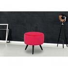 Puff Decorativo Redondo Pés Palito Alegria - Vermelho