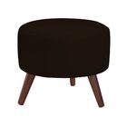 Puff Decorativo Redondo Pés Palito Couro Marrom Brilho - Gran