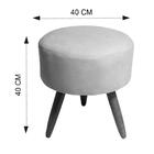 Puff Decorativo Redondo Pés Palito Suede Bordô Rocha Móveis