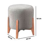 Puff Decorativo Redondo Recepção Eloá Veludo Cinza Claro