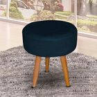 Puff Decorativo Redondo Recepção Larissa Suede Azul Marinho