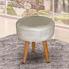 Puff Decorativo Redondo Recepção Larissa Suede Bege Claro