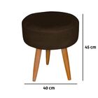 Puff Decorativo Redondo Recepção Larissa Suede Marrom Escuro