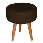 Puff Decorativo Redondo Recepção Larissa Suede Marrom Escuro