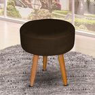 Puff Decorativo Redondo Recepção Larissa Suede Marrom Escuro