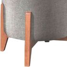 Puff Decorativo Redondo Recepção Raika Linho Cinza Claro