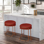 Puff Decorativo Redondo Sakura Base Metal Bronze Veludo Verme