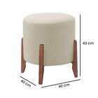 Puff Decorativo Redondo Sala De Estar Miguel Linho Bege