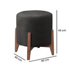 Puff Decorativo Redondo Sala De Estar Miguel Veludo Preto