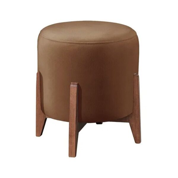 Puff Decorativo Redondo Sala De Estar Raika Corino Caramelo