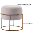 Puff Decorativo Redondo Squillo Pés Em Aço Bege/dourado G66 -