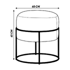 Puff Decorativo Redondo Squillo Pés Em Aço Bege/dourado G66 -