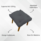 Puff Decorativo Retangular Para Sala Quarto Penteadeira Marty