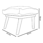 Puff Decorativo Retangular Para Sala Quarto Penteadeira Marty